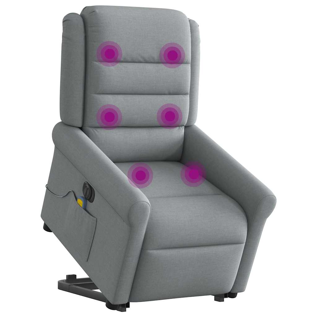 Sta-op-massagestoel elektrisch verstelbaar stof lichtgrijs is nu te koop bij PeponiXL, paradijselijk wonen!