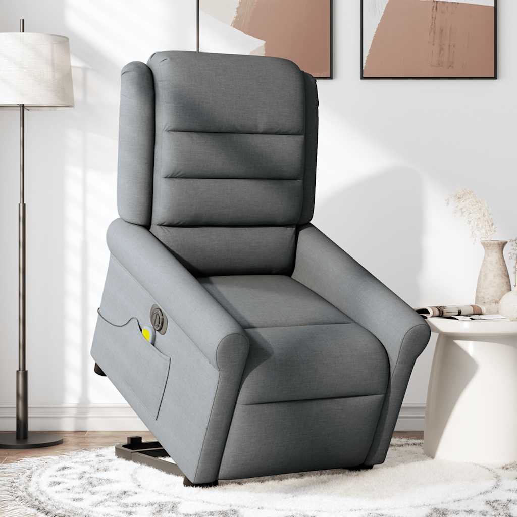 Sta-op-massagestoel elektrisch verstelbaar stof donkergrijs is nu te koop bij PeponiXL, paradijselijk wonen!