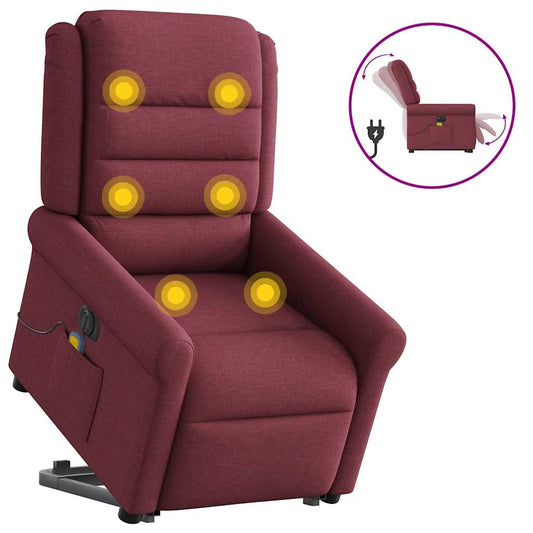 Sta-op-massagestoel elektrisch verstelbaar stof wijnrood is nu te koop bij PeponiXL, paradijselijk wonen!