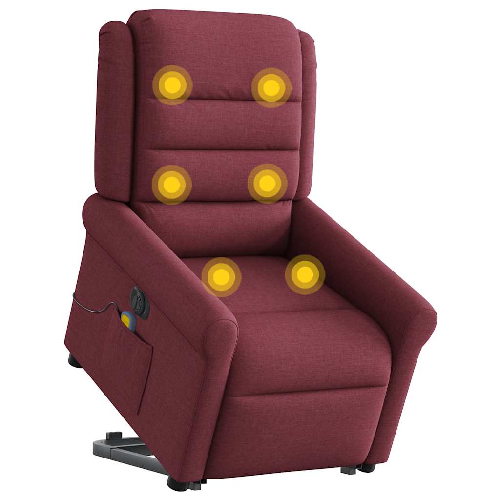 Sta-op-massagestoel elektrisch verstelbaar stof wijnrood is nu te koop bij PeponiXL, paradijselijk wonen!