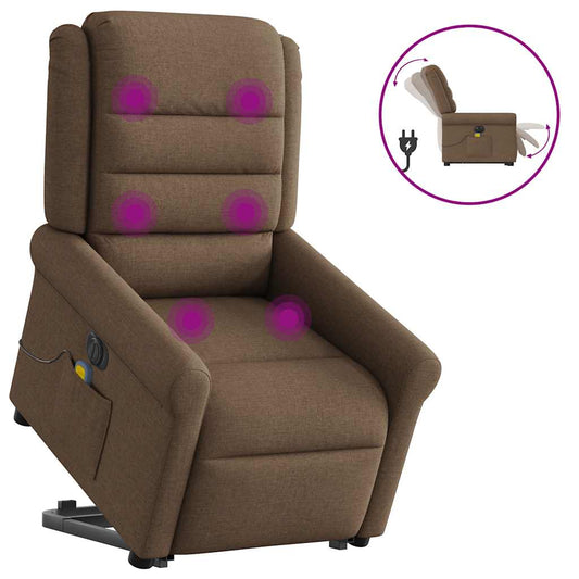 Sta-op-massagestoel elektrisch verstelbaar stof bruin is nu te koop bij PeponiXL, paradijselijk wonen!