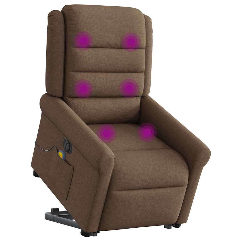 Sta-op-massagestoel elektrisch verstelbaar stof bruin is nu te koop bij PeponiXL, paradijselijk wonen!