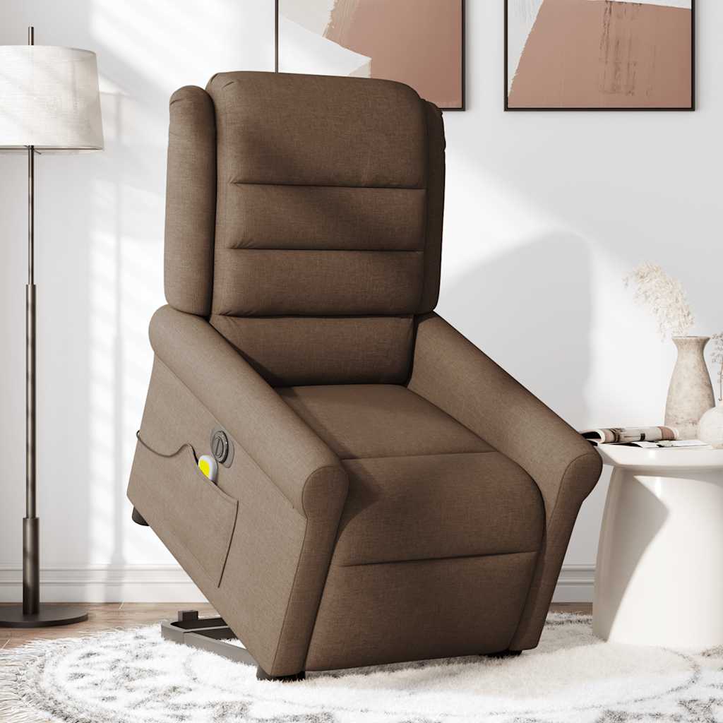 Sta-op-massagestoel elektrisch verstelbaar stof bruin is nu te koop bij PeponiXL, paradijselijk wonen!
