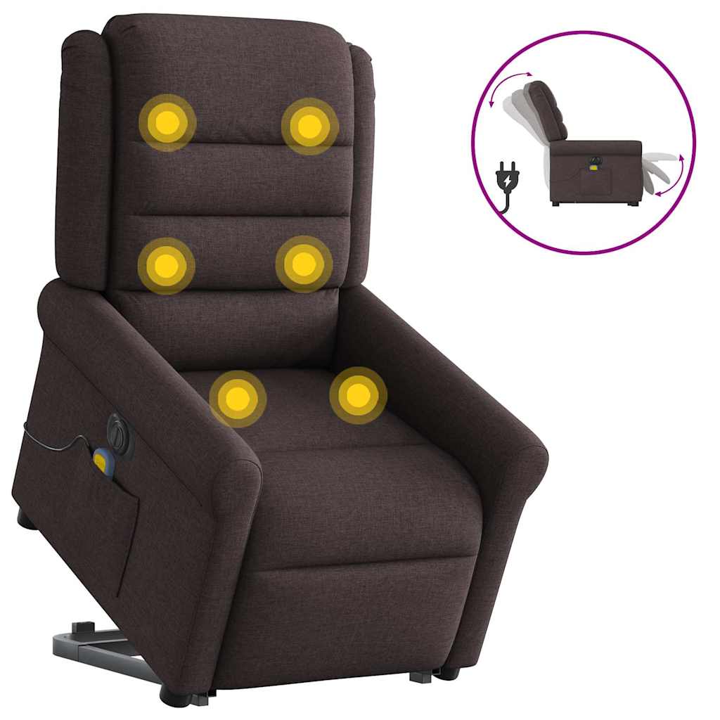 Sta-op-massagestoel elektrisch verstelbaar stof donkerbruin is nu te koop bij PeponiXL, paradijselijk wonen!