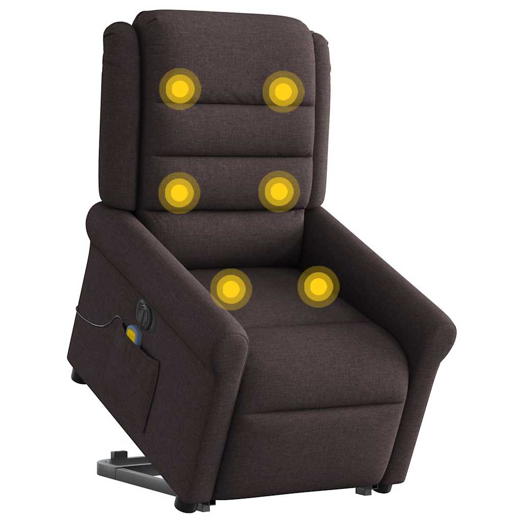 Sta-op-massagestoel elektrisch verstelbaar stof donkerbruin is nu te koop bij PeponiXL, paradijselijk wonen!