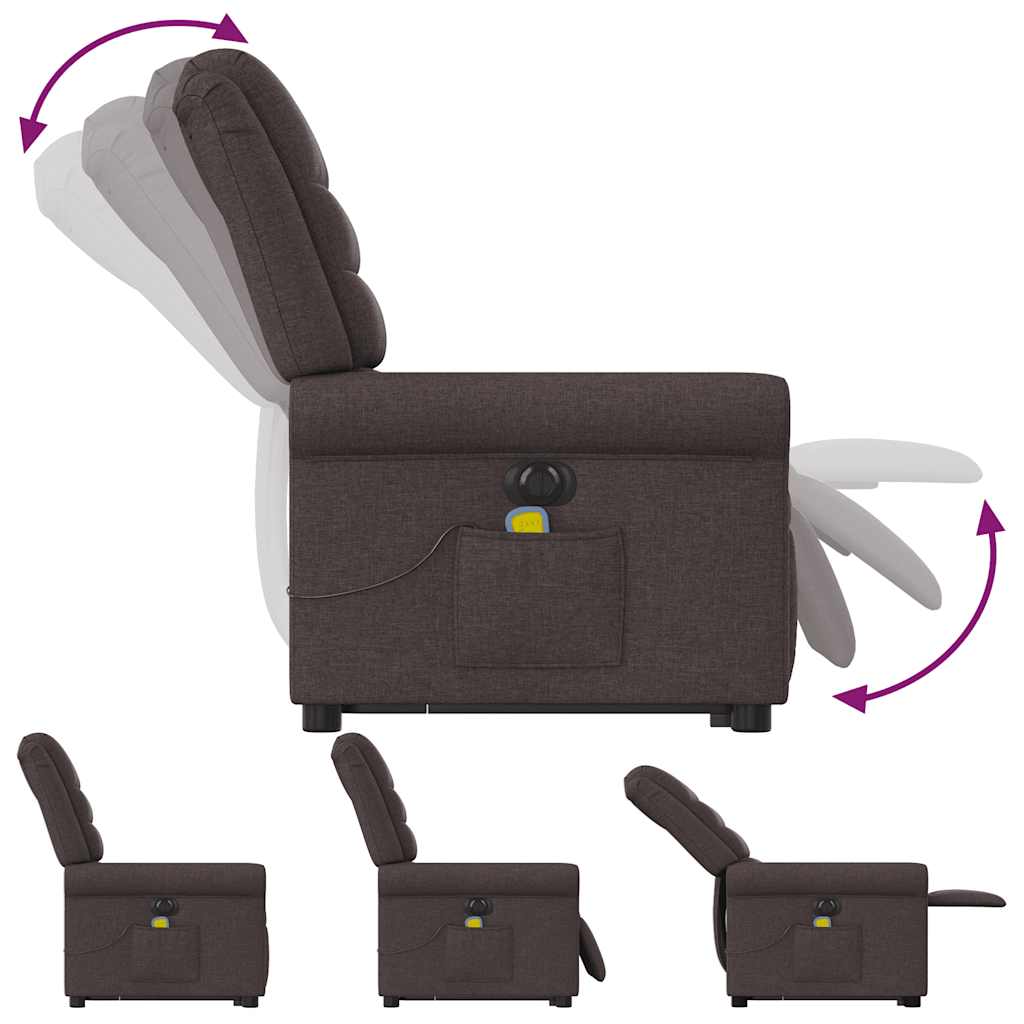 Sta-op-massagestoel elektrisch verstelbaar stof donkerbruin is nu te koop bij PeponiXL, paradijselijk wonen!