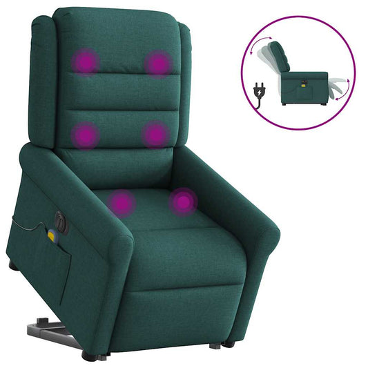 Sta-op-massagestoel elektrisch verstelbaar stof donkergroen is nu te koop bij PeponiXL, paradijselijk wonen!