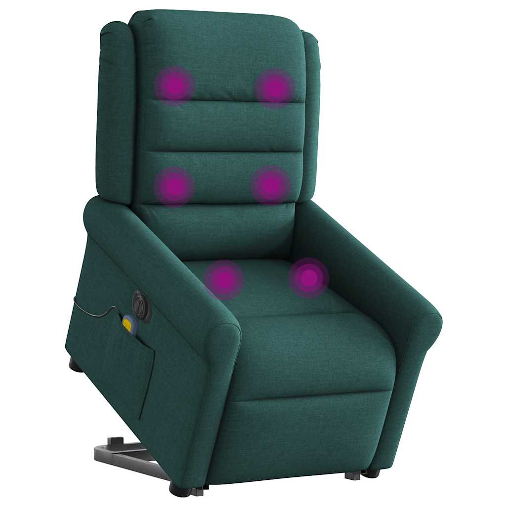 Sta-op-massagestoel elektrisch verstelbaar stof donkergroen is nu te koop bij PeponiXL, paradijselijk wonen!