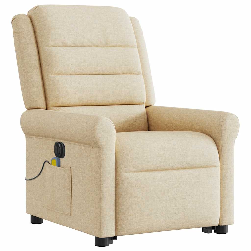 Sta-op-massagestoel elektrisch verstelbaar stof crèmekleurig is nu te koop bij PeponiXL, paradijselijk wonen!