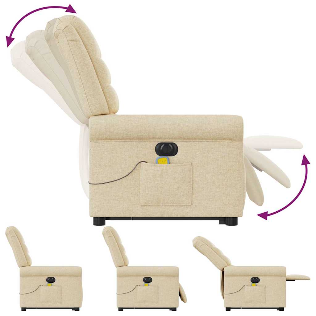 Sta-op-massagestoel elektrisch verstelbaar stof crèmekleurig is nu te koop bij PeponiXL, paradijselijk wonen!