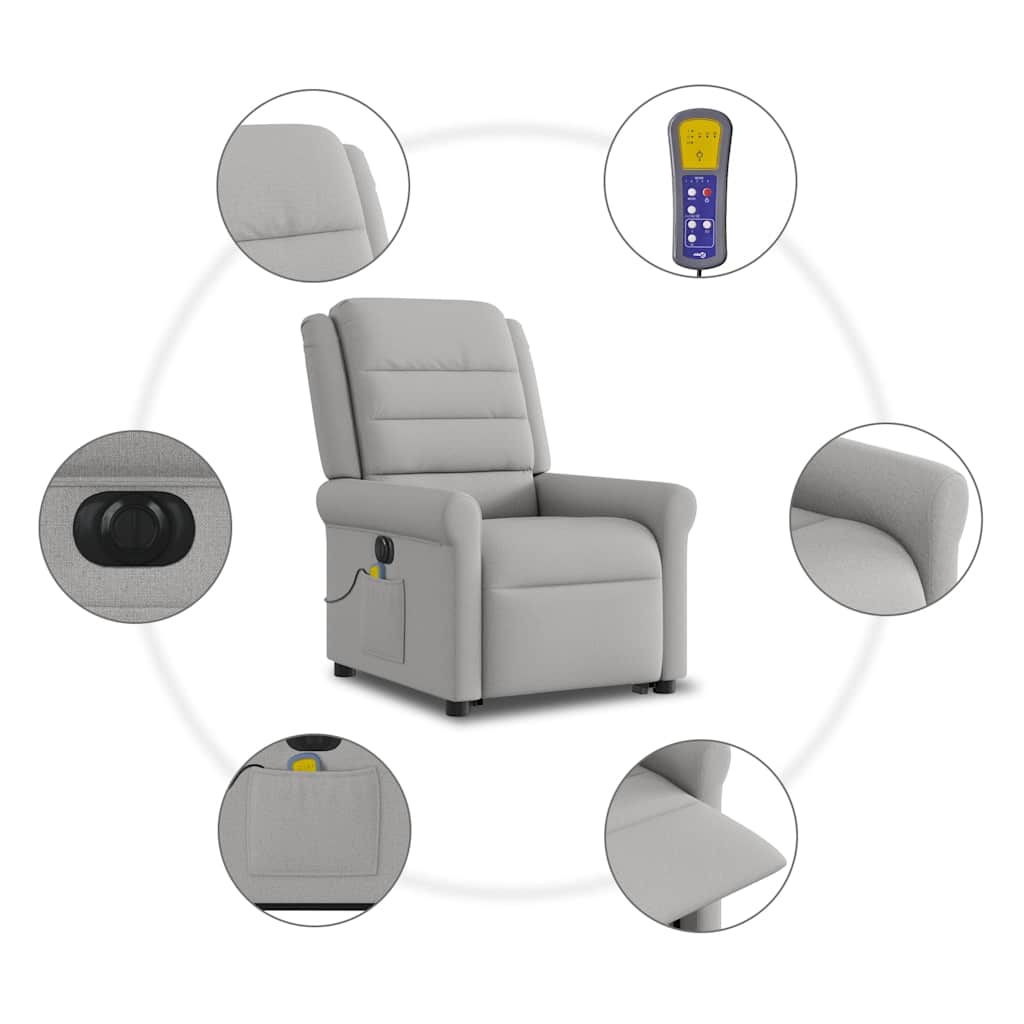 Sta-op-massagestoel elektrisch verstelbaar stof wolk grijs is nu te koop bij PeponiXL, paradijselijk wonen!