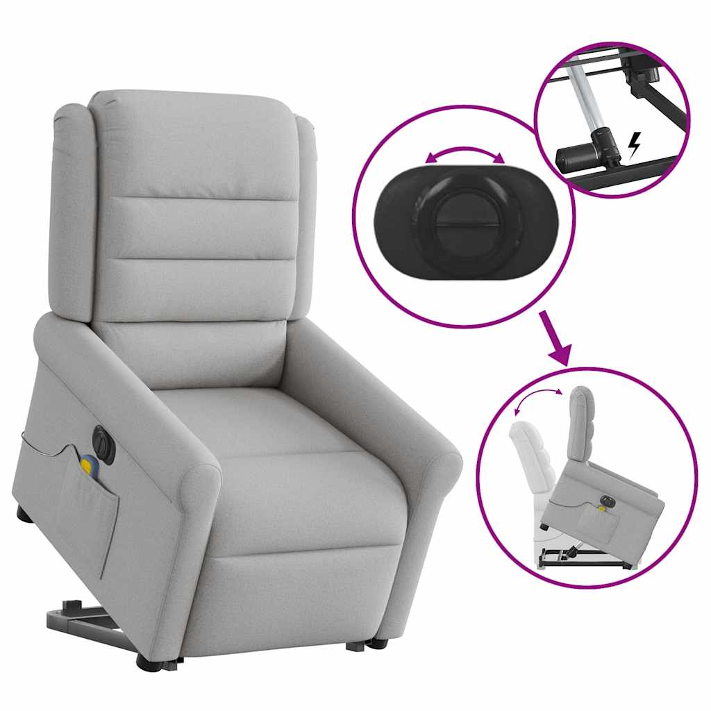 Sta-op-massagestoel elektrisch verstelbaar stof wolk grijs is nu te koop bij PeponiXL, paradijselijk wonen!