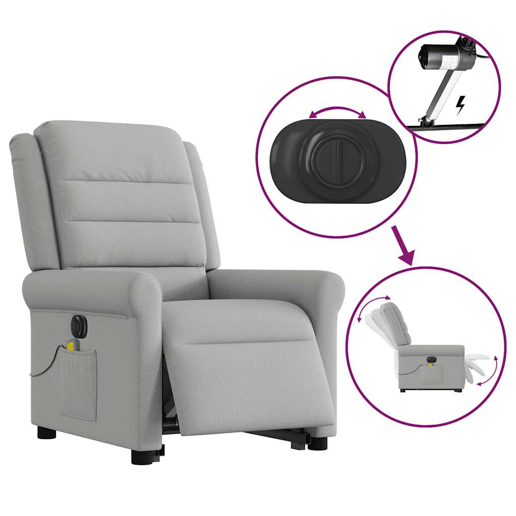 Sta-op-massagestoel elektrisch verstelbaar stof wolk grijs is nu te koop bij PeponiXL, paradijselijk wonen!