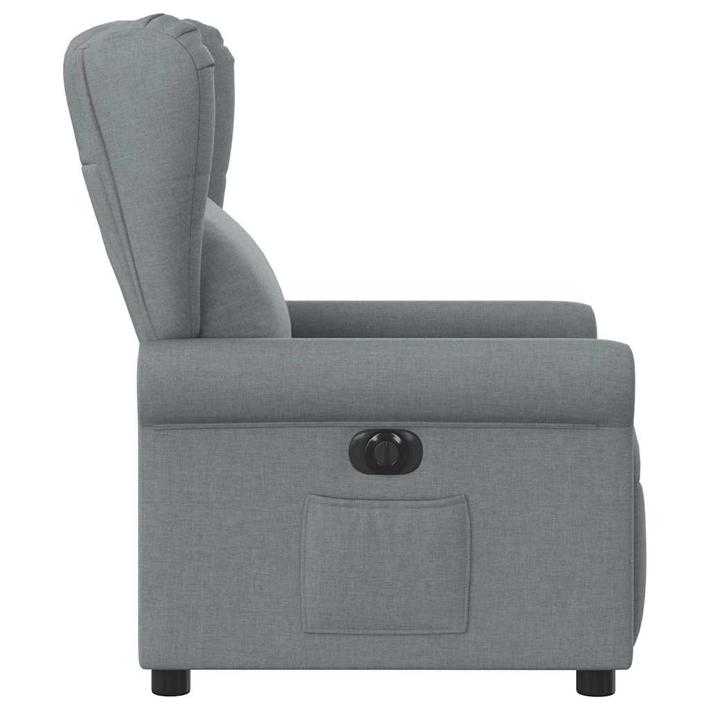 Fauteuil elektrisch verstelbaar stof lichtgrijs is nu te koop bij PeponiXL, paradijselijk wonen!