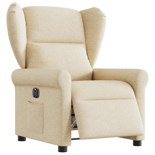 Fauteuil verstelbaar elektrisch stof crèmekleurig is nu te koop bij PeponiXL, paradijselijk wonen!