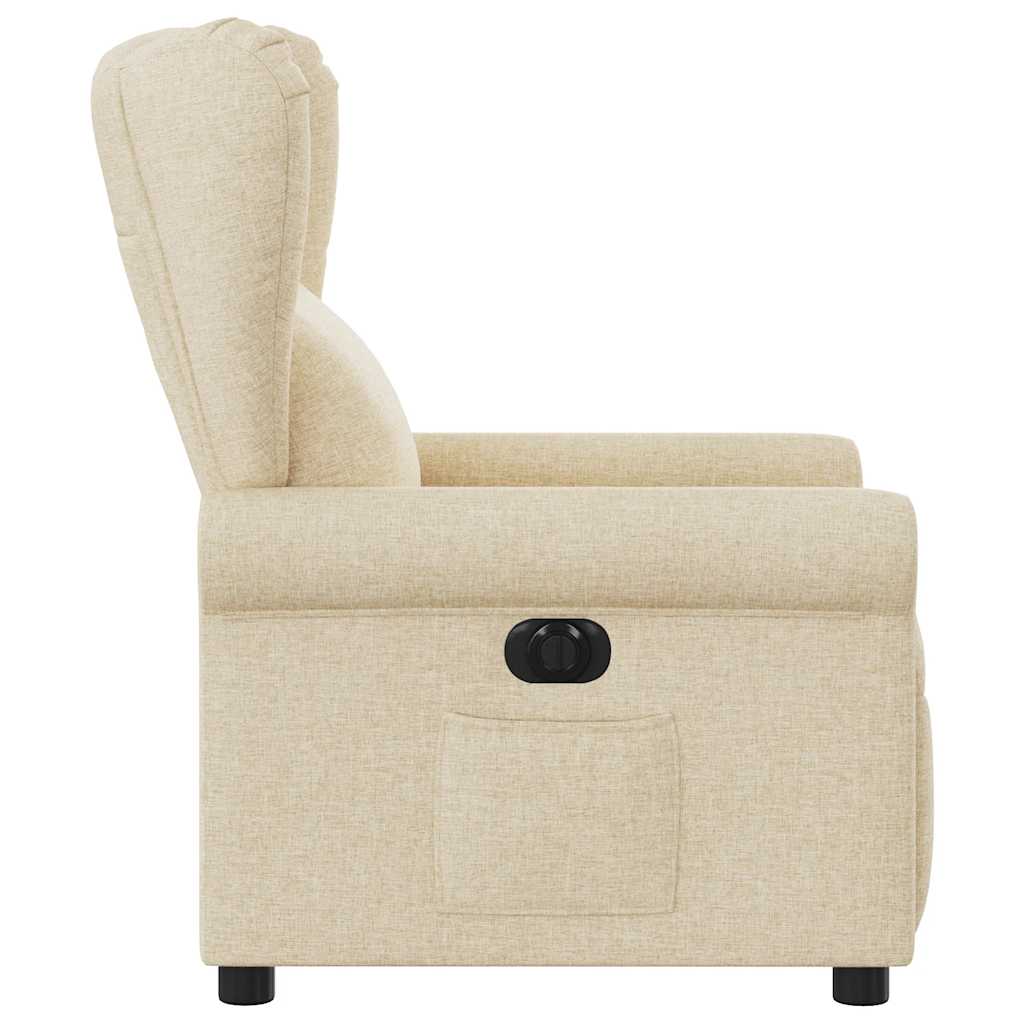 Fauteuil verstelbaar elektrisch stof crèmekleurig is nu te koop bij PeponiXL, paradijselijk wonen!