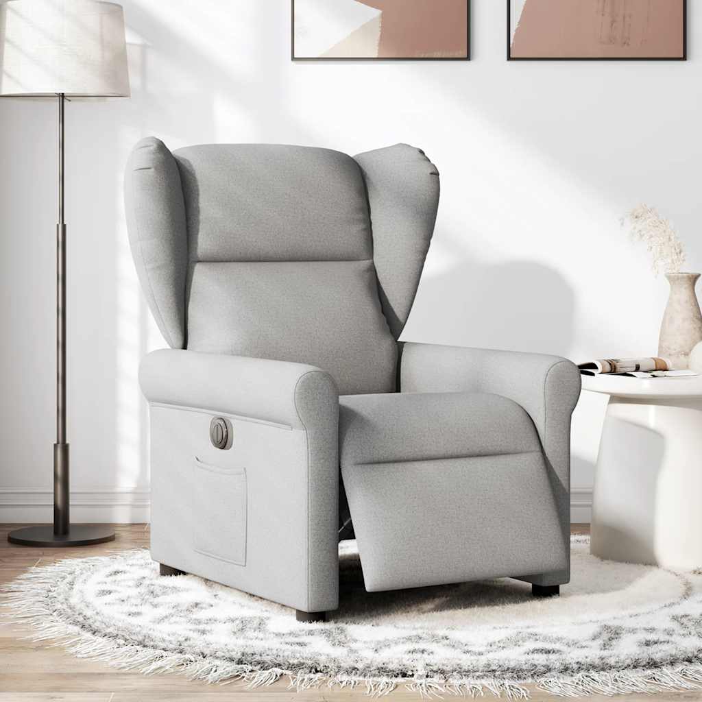Fauteuil elektrisch verstelbaar stof wolk grijs is nu te koop bij PeponiXL, paradijselijk wonen!