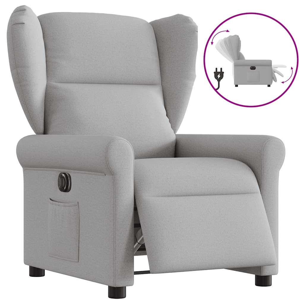 Fauteuil elektrisch verstelbaar stof wolk grijs is nu te koop bij PeponiXL, paradijselijk wonen!