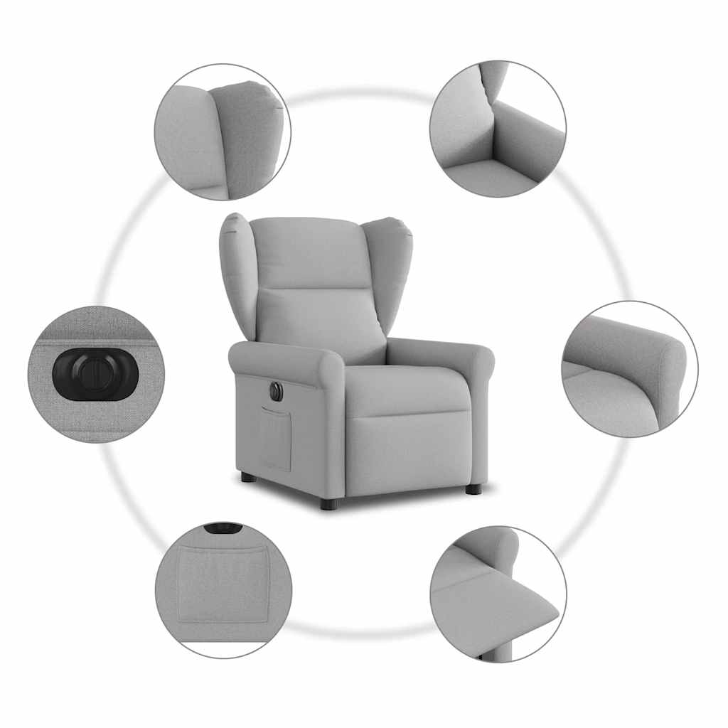 Fauteuil elektrisch verstelbaar stof wolk grijs is nu te koop bij PeponiXL, paradijselijk wonen!