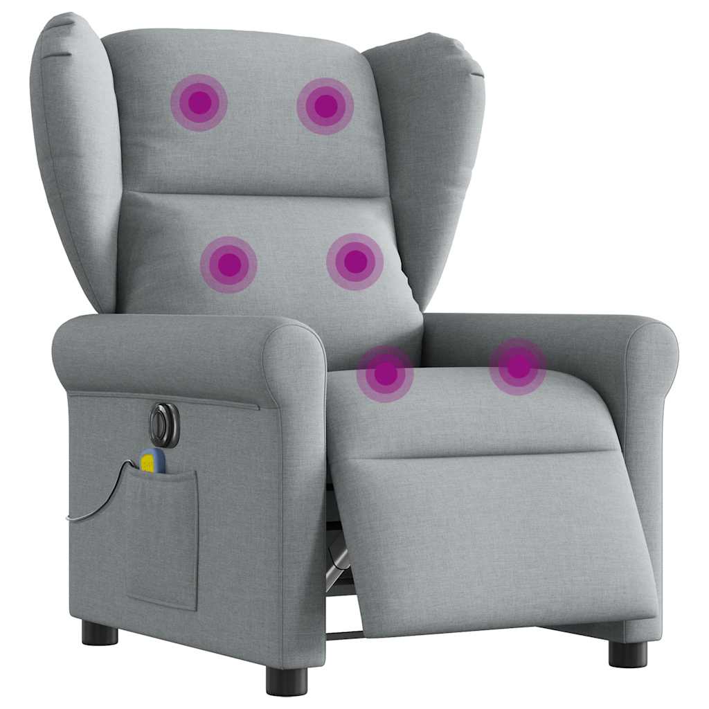 Massagestoel elektrisch verstelbaar stof lichtgrijs is nu te koop bij PeponiXL, paradijselijk wonen!