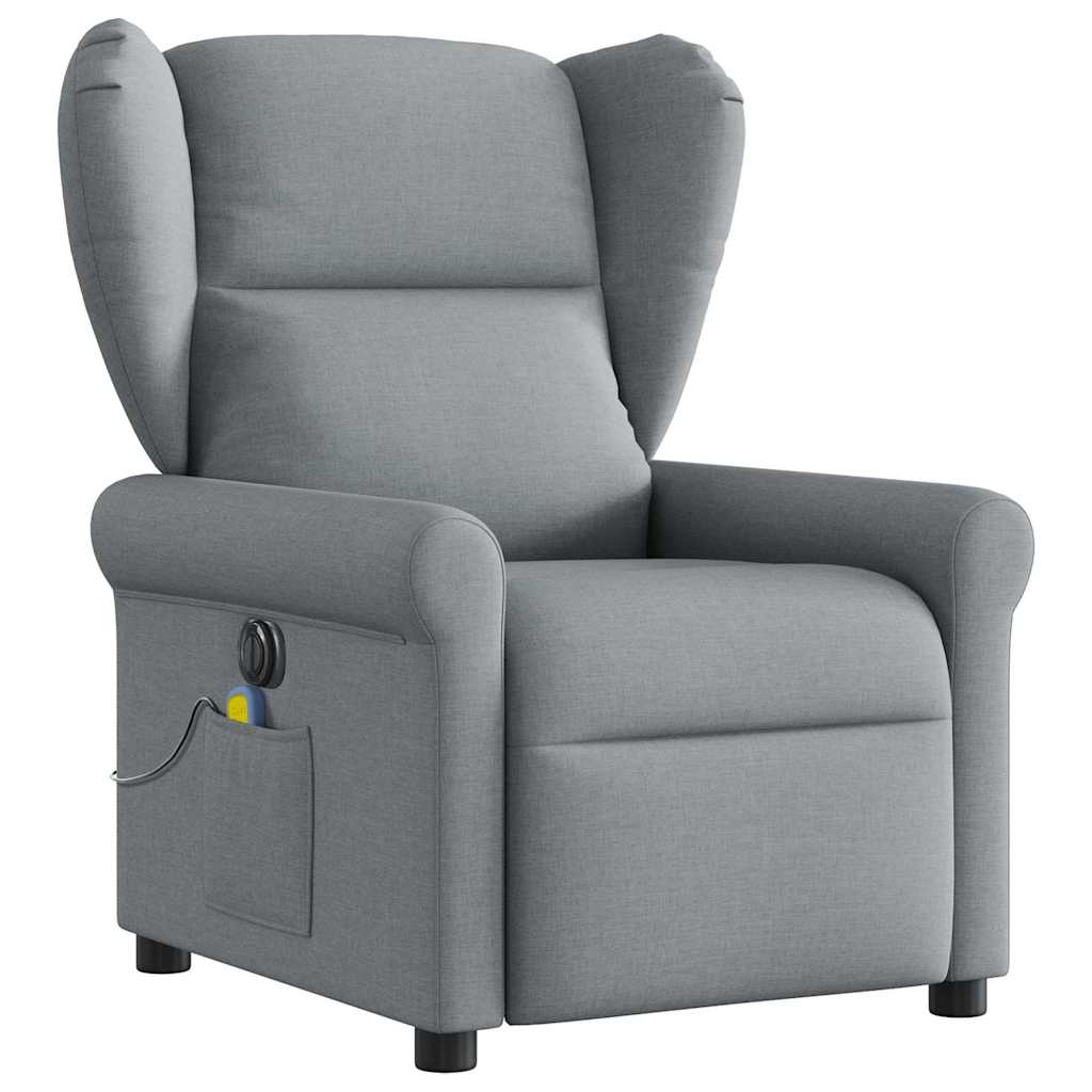 Massagestoel elektrisch verstelbaar stof lichtgrijs is nu te koop bij PeponiXL, paradijselijk wonen!