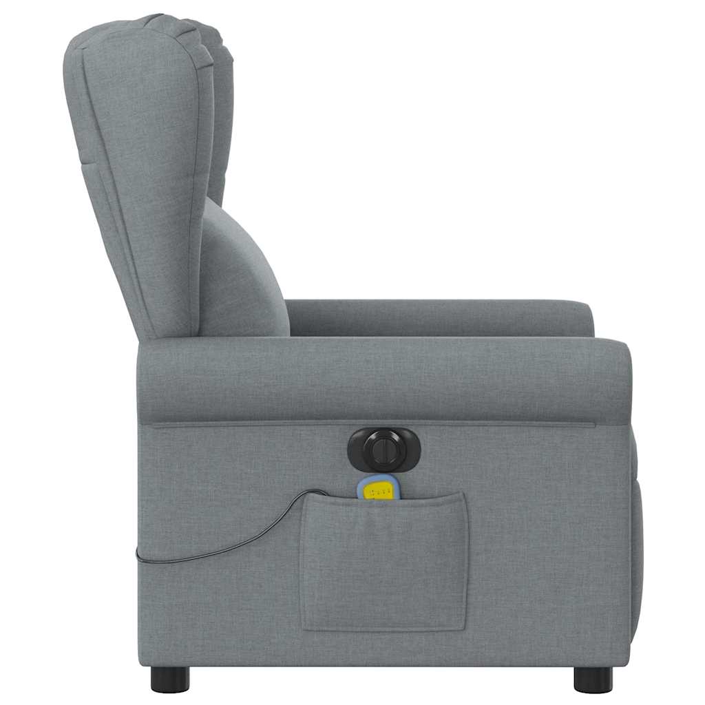 Massagestoel elektrisch verstelbaar stof lichtgrijs is nu te koop bij PeponiXL, paradijselijk wonen!