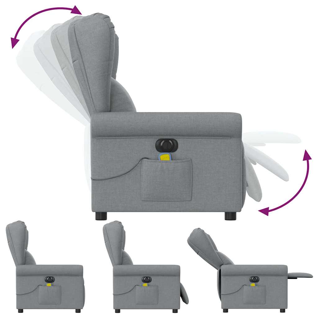 Massagestoel elektrisch verstelbaar stof lichtgrijs is nu te koop bij PeponiXL, paradijselijk wonen!