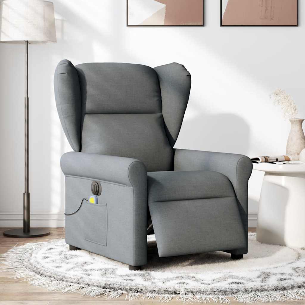 Massagestoel elektrisch verstelbaar stof donkergrijs is nu te koop bij PeponiXL, paradijselijk wonen!