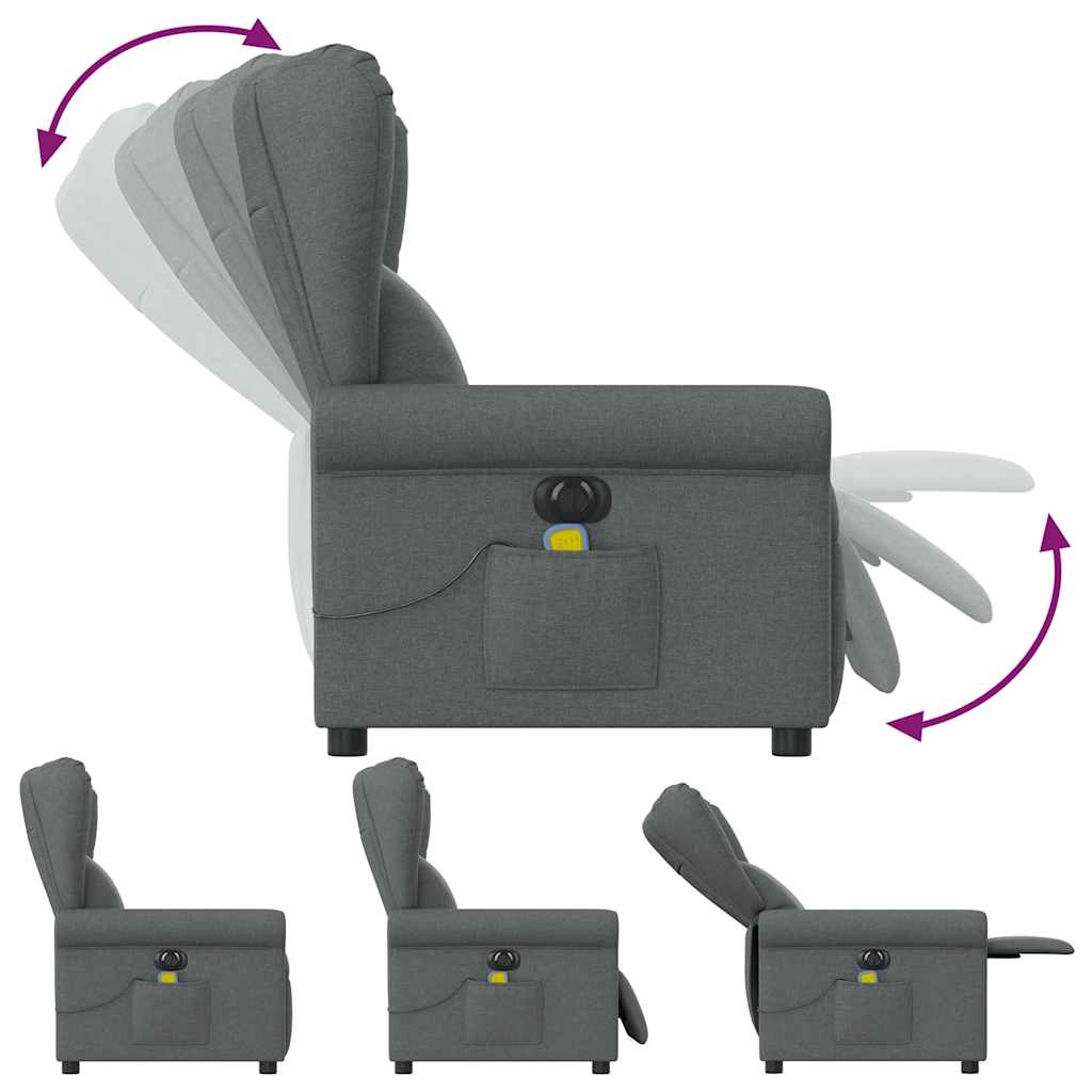 Massagestoel elektrisch verstelbaar stof donkergrijs is nu te koop bij PeponiXL, paradijselijk wonen!