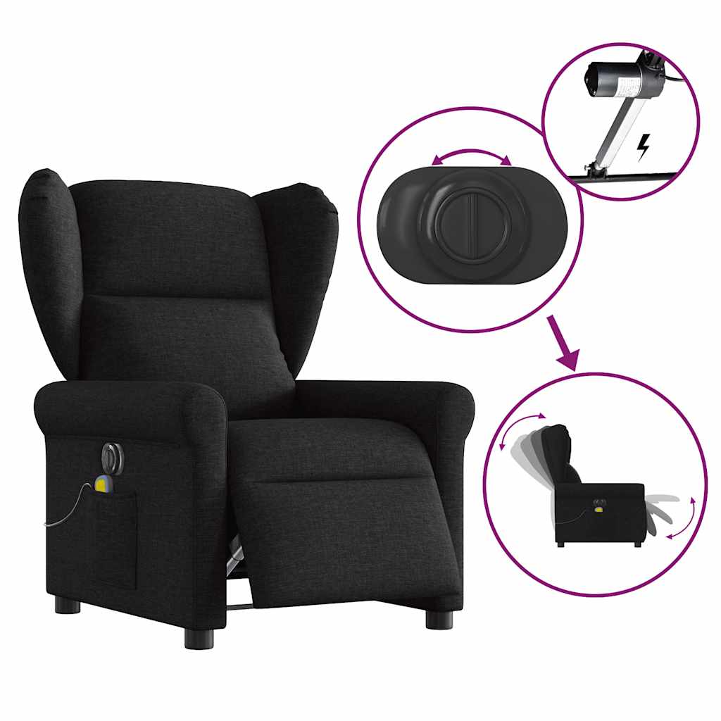 Massagestoel elektrisch verstelbaar stof zwart is nu te koop bij PeponiXL, paradijselijk wonen!