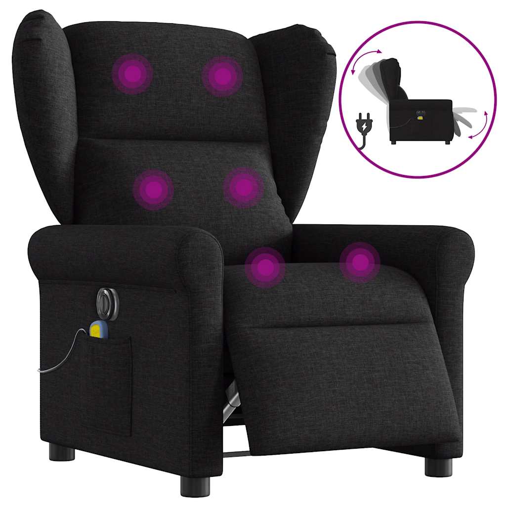 Massagestoel elektrisch verstelbaar stof zwart is nu te koop bij PeponiXL, paradijselijk wonen!