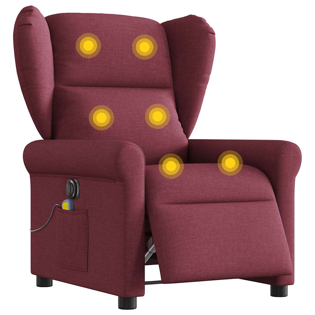 Massagestoel elektrisch verstelbaar stof wijnrood is nu te koop bij PeponiXL, paradijselijk wonen!