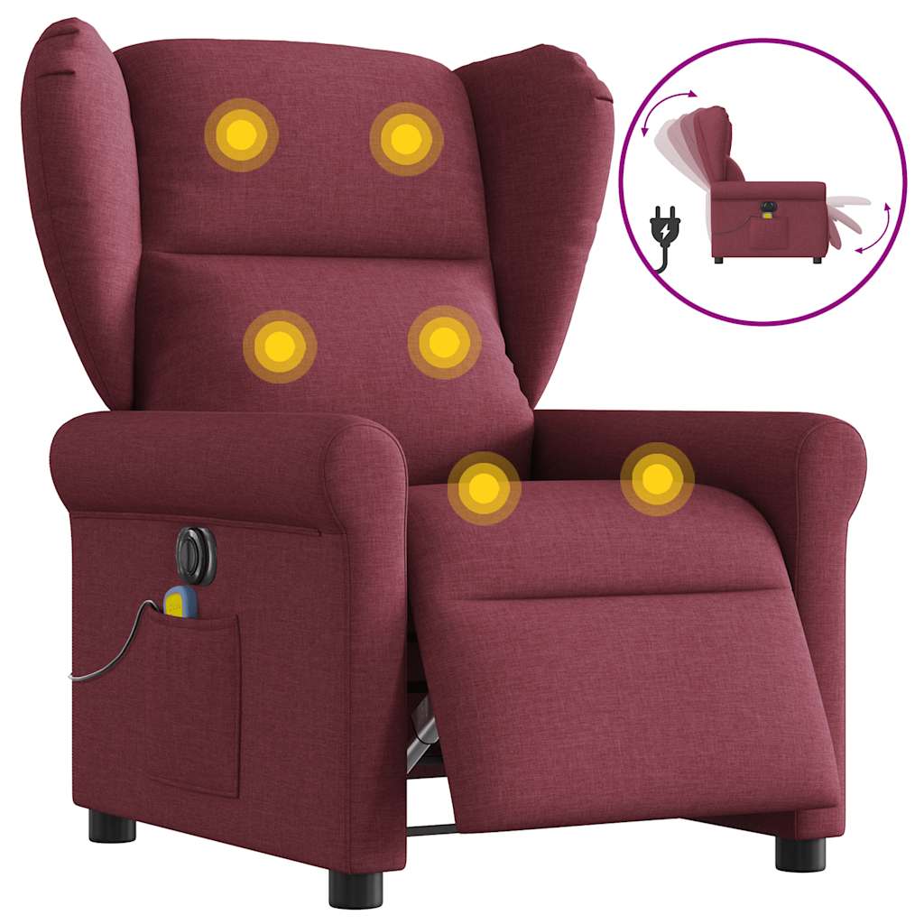 Massagestoel elektrisch verstelbaar stof wijnrood is nu te koop bij PeponiXL, paradijselijk wonen!