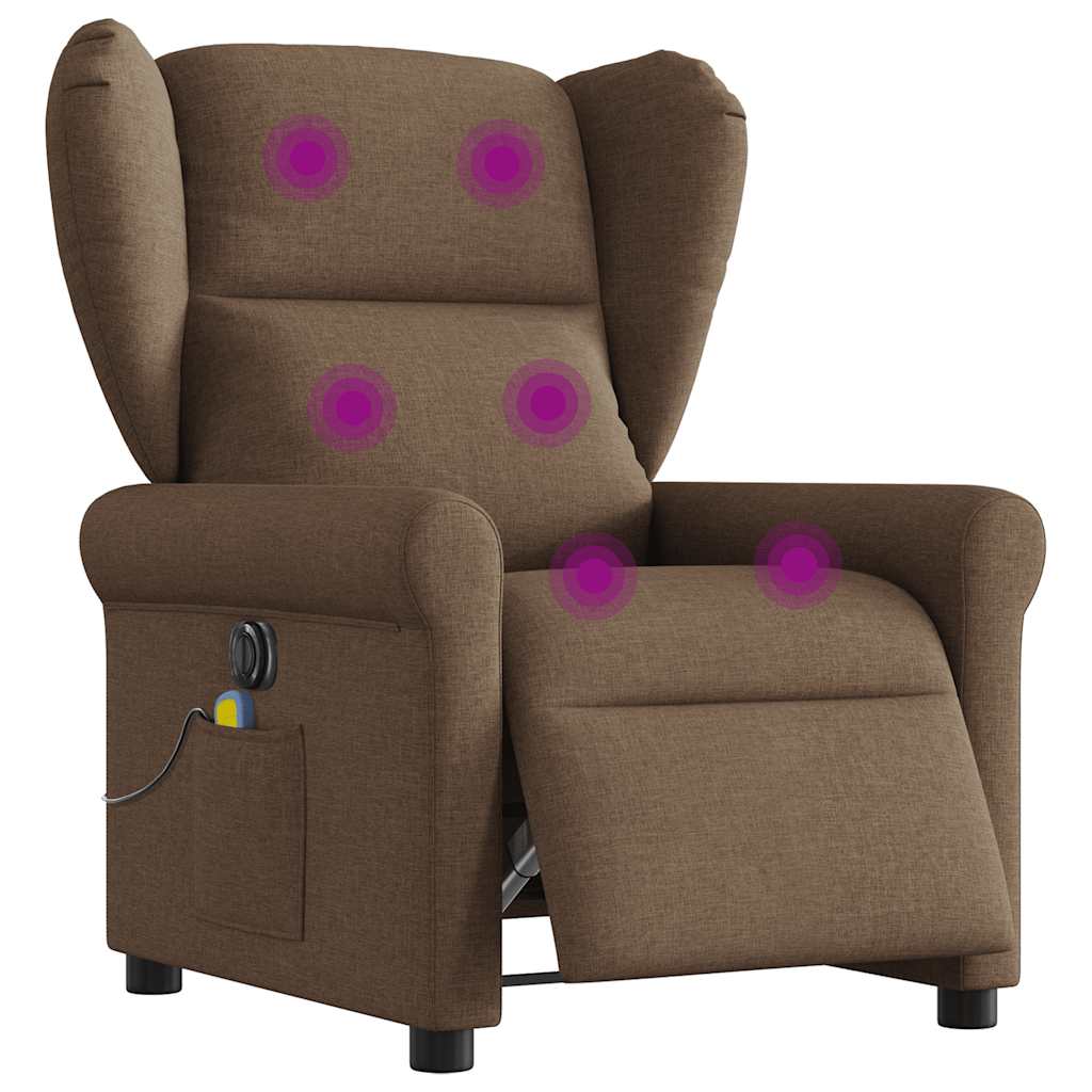 Massagestoel elektrisch verstelbaar stof bruin is nu te koop bij PeponiXL, paradijselijk wonen!
