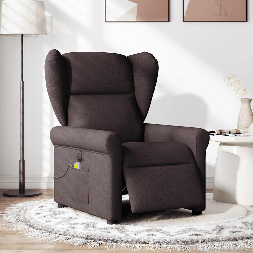 Massagestoel elektrisch verstelbaar stof donkerbruin is nu te koop bij PeponiXL, paradijselijk wonen!