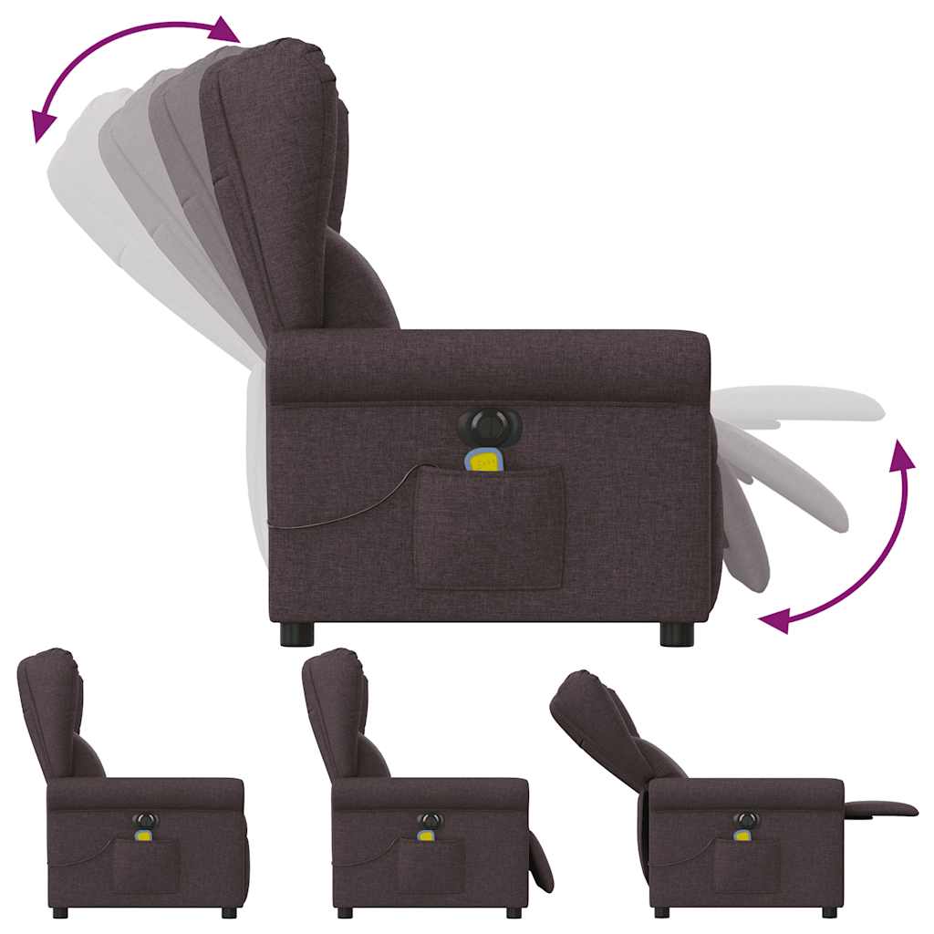 Massagestoel elektrisch verstelbaar stof donkerbruin is nu te koop bij PeponiXL, paradijselijk wonen!