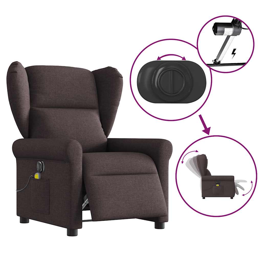 Massagestoel elektrisch verstelbaar stof donkerbruin is nu te koop bij PeponiXL, paradijselijk wonen!