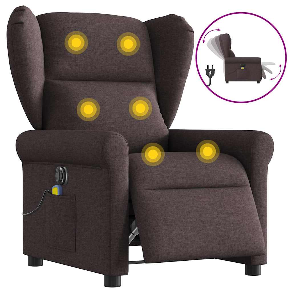 Massagestoel elektrisch verstelbaar stof donkerbruin is nu te koop bij PeponiXL, paradijselijk wonen!
