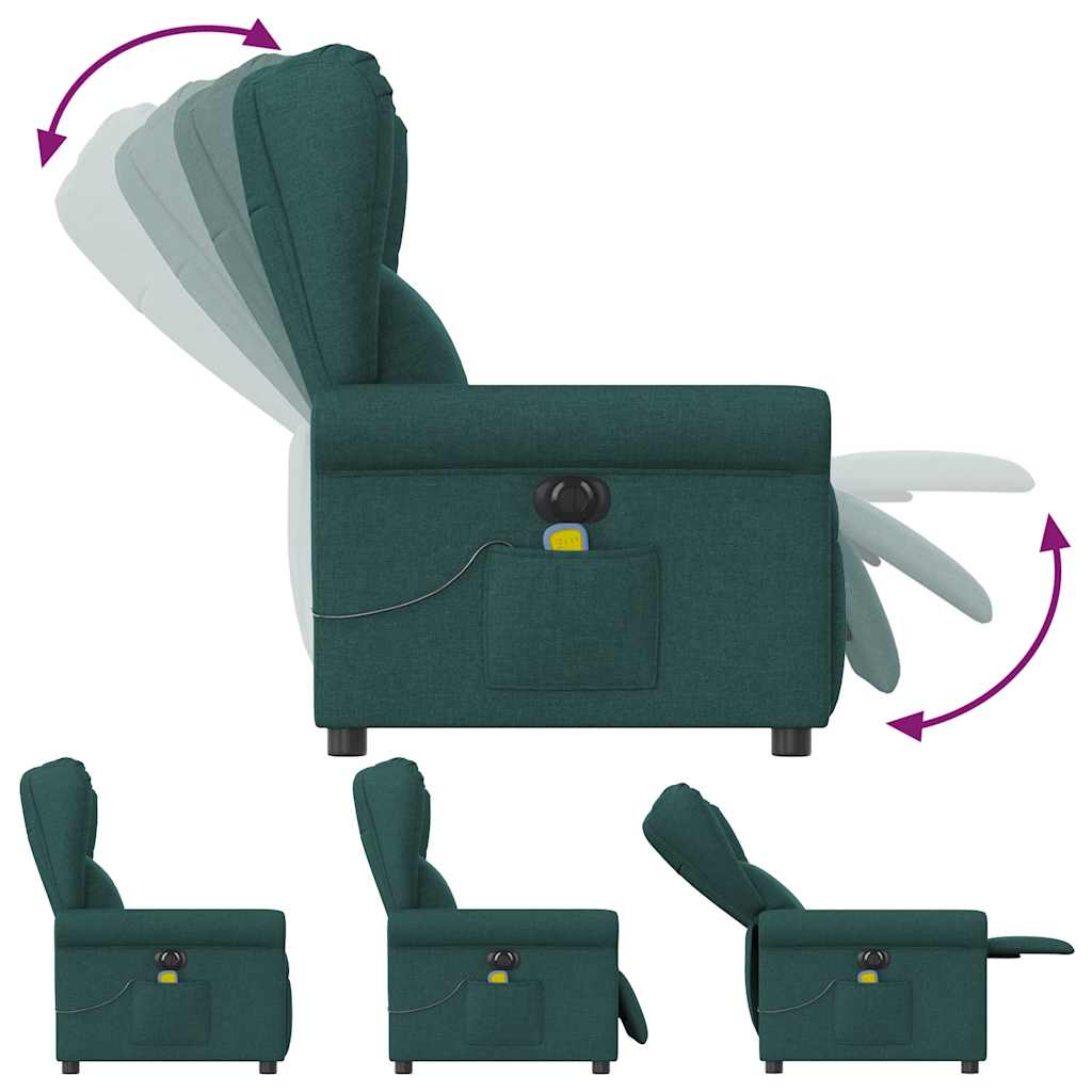 Massagestoel elektrisch verstelbaar stof donkergroen is nu te koop bij PeponiXL, paradijselijk wonen!