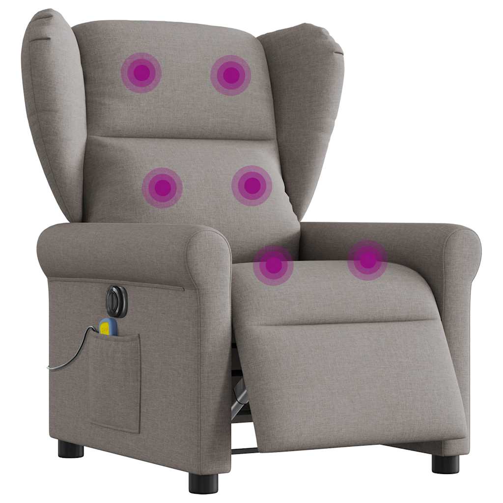 Massagestoel elektrisch verstelbaar stof taupe is nu te koop bij PeponiXL, paradijselijk wonen!