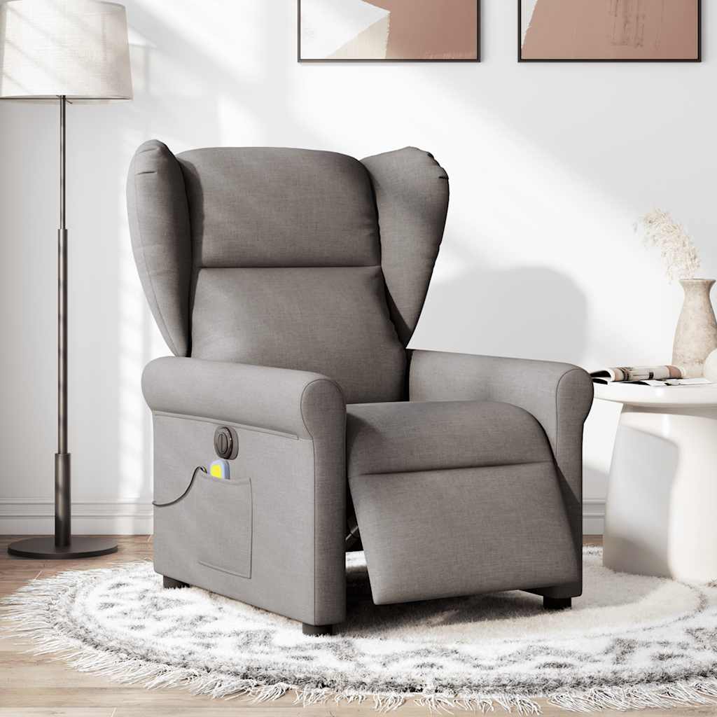 Massagestoel elektrisch verstelbaar stof taupe is nu te koop bij PeponiXL, paradijselijk wonen!