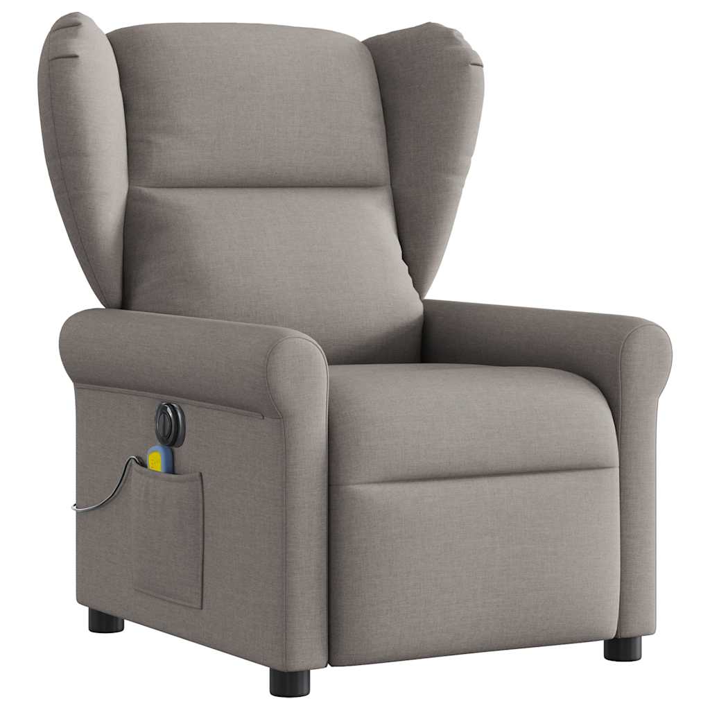 Massagestoel elektrisch verstelbaar stof taupe is nu te koop bij PeponiXL, paradijselijk wonen!