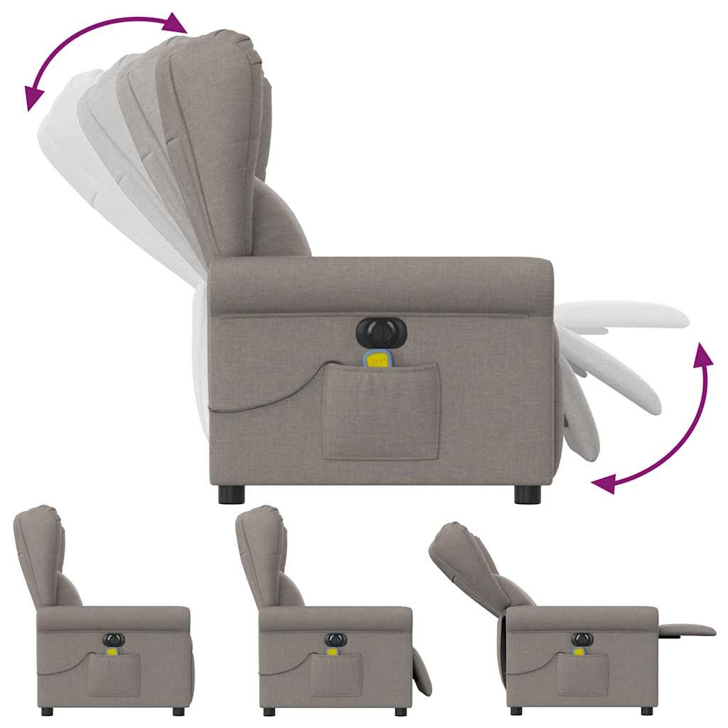 Massagestoel elektrisch verstelbaar stof taupe is nu te koop bij PeponiXL, paradijselijk wonen!
