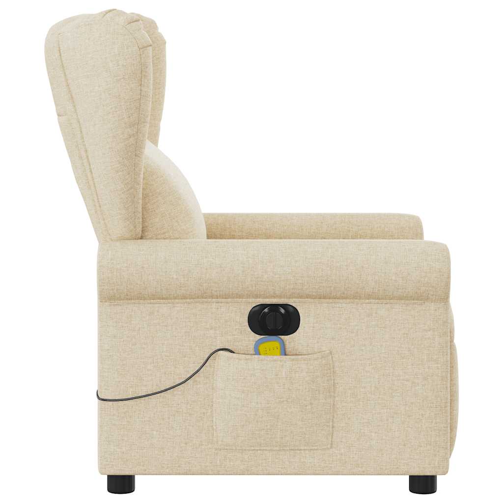 Massagestoel elektrisch verstelbaar stof crèmekleurig is nu te koop bij PeponiXL, paradijselijk wonen!