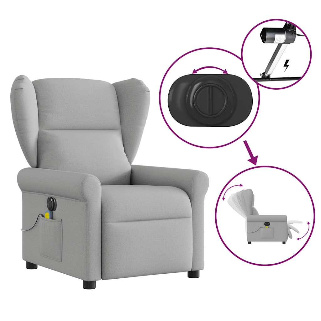 Massagestoel elektrisch verstelbaar stof wolk grijs is nu te koop bij PeponiXL, paradijselijk wonen!