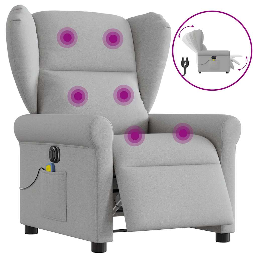Massagestoel elektrisch verstelbaar stof wolk grijs is nu te koop bij PeponiXL, paradijselijk wonen!