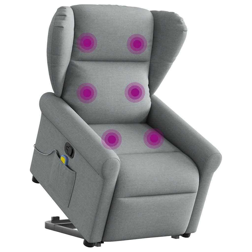 Sta-op-massagestoel verstelbaar stof lichtgrijs is nu te koop bij PeponiXL, paradijselijk wonen!