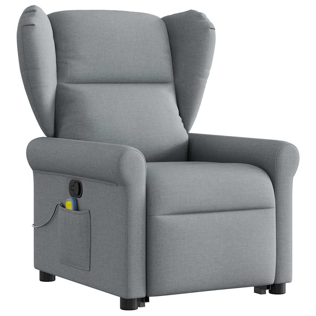 Sta-op-massagestoel verstelbaar stof lichtgrijs is nu te koop bij PeponiXL, paradijselijk wonen!
