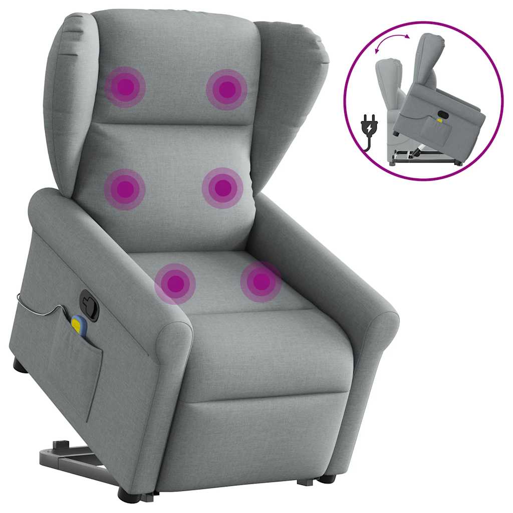 Sta-op-massagestoel verstelbaar stof lichtgrijs is nu te koop bij PeponiXL, paradijselijk wonen!
