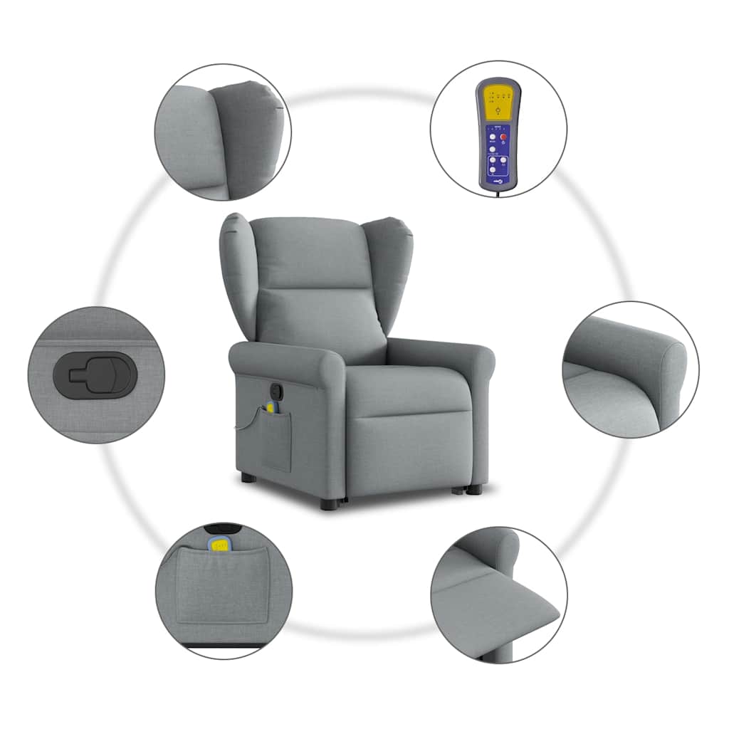 Sta-op-massagestoel verstelbaar stof lichtgrijs is nu te koop bij PeponiXL, paradijselijk wonen!